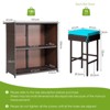 Tangkula 3PCS Patio Wicker Rattan Bar Set Table w/2 Cushioned Stools - 4 of 4