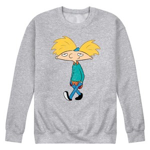 Men's - Hey Arnold! - Distressed Arnold Graphic Fleece Sweatshirt - 1 of 4