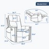 Genuine Leather Manual Recliner Chair with 360° Swivel, Rocking, and Heat Massage for Living Room - 3 of 4