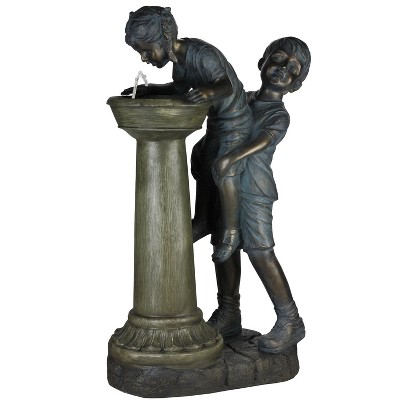 Northlight 31" Children at the Fountain Outdoor Patio Garden Water Fountain - Bronze/Black