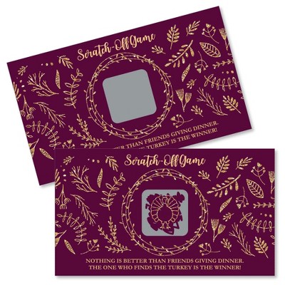 Big Dot of Happiness Elegant Thankful for Friends - Friendsgiving Thanksgiving Party Game Scratch Off Cards - 22 Count