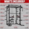 ER KANG Smith Machine, 2000LBS Squat Rack with LAT Pull Down System&Cable Crossover Machine for Home Gym, Power Cage with Dip/Leg Raise Attachments - 2 of 4