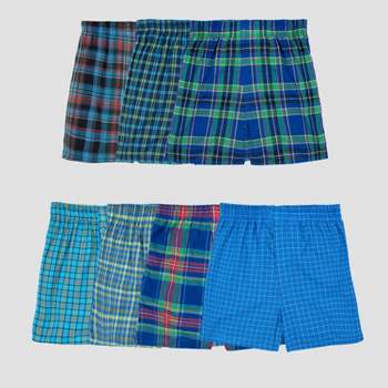 Fruit of the Loom Boys' 7pk Plaid Boxers - Colors May Vary