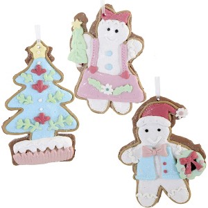 Kurt Adler 5.0 Inch Pastel Claydough Iced Cookie Christmas Glittered Sugar Tree Ornaments - 1 of 4