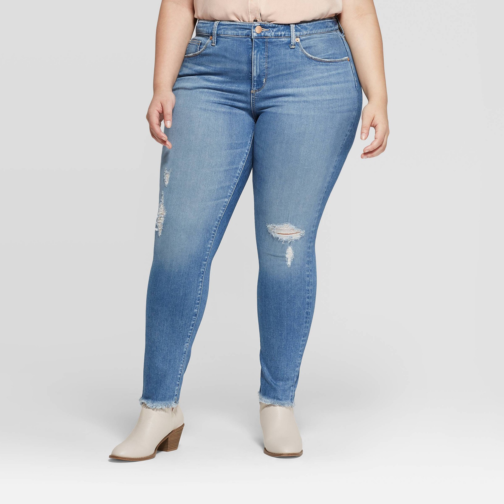 Mid Rise Jeans, Denim, Plus Size