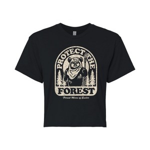 Women's - Star Wars - Ewok Protect The Forest Cropped Graphic T-Shirt - 1 of 4