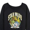 Women's - Star Wars - Yoda and friends Collegiate Lightweight French Terry Wide Neck Long Sleeve Shirt - 2 of 4