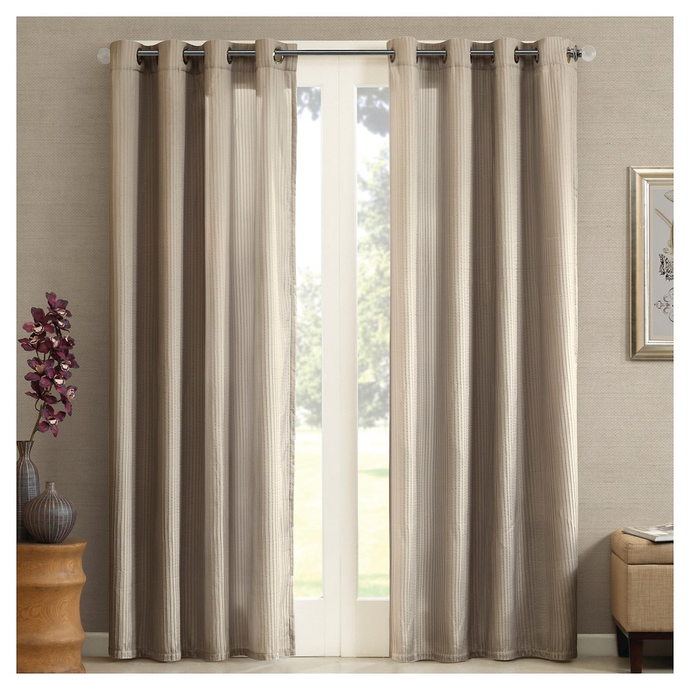 UPC 675716549510 product image for Perez Solid Striped Curtain Panel - Tan (50