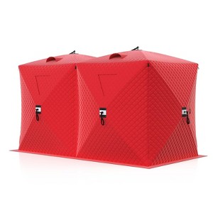 Pop Up Ice Fishing Tent, 6-8 Person Portable Insulated Hub Shelter for Winter Fishing, Includes Anchors, Ropes & Carry Bag - 1 of 4