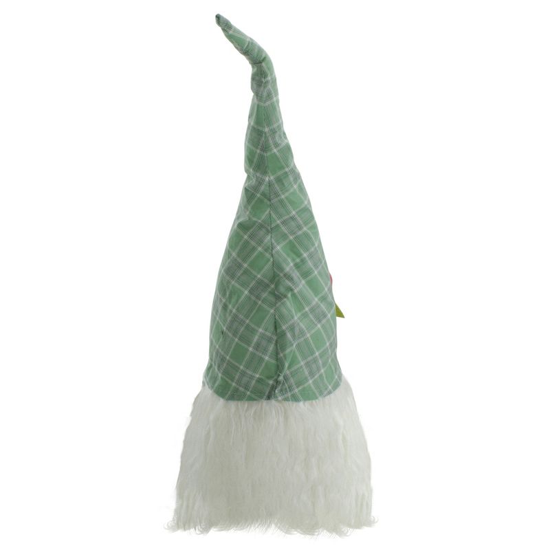 Northlight 20" Green and White Plaid Spring and Easter Gnome Head Table Top Decor, 5 of 6