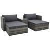 vidaXL Garden Sofa Grey PE rattan, powder-coated steel Large Modular - 2 of 4