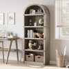 Bookshelf, 5 Shelf Arched Bookcase - 71.65in Tall Wooden Bookshelf, Farmhouse Display Rack for Home Office/Living Room (Rustic Gray) - 3 of 4