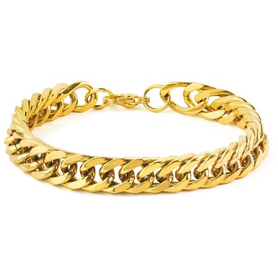 Men's West Coast Jewelry Goldtone Stainless Steel 8-Inch Curb Link Chain Bracelet