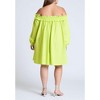 ELOQUII Women's Plus Size Ruffle Neckline Mini Dress - 3 of 3
