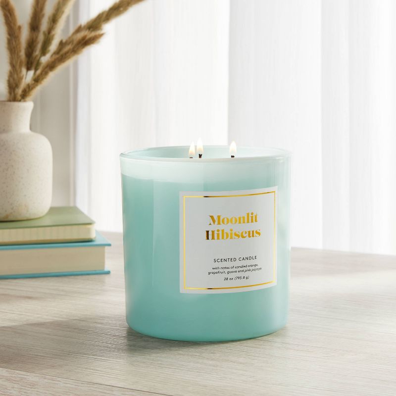 28oz Glass Jar 3-Wick Moonlit Hibiscus Candle - Opalhouse&#8482;, 3 of 6