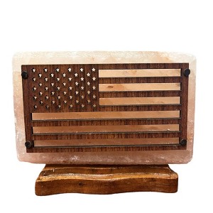 USA Flag Himalayan Salt USB Novelty Table Lamp Pink - Q&A Himalayan Salt: LED, Electric, Modern Decor - 1 of 3