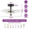 DAKAFUL Artistic Glass Semi-Flush Mount Ceiling Light,Decorative Glass Ceiling Fixture for Hallway Corridor Kitchen Bathroom - 4 of 4