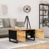 vidaXL Rectangular Coffee Table - Solid Mango Wood & Engineered Wood - Brown Light Industrial Style with Spacious Storage - 3 of 4