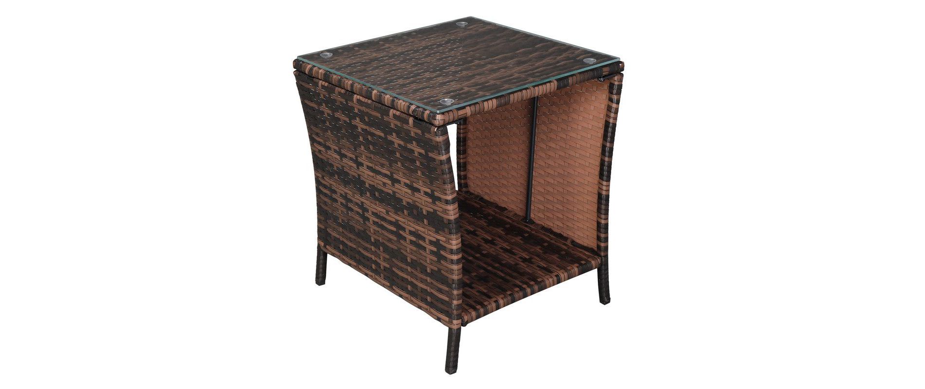 Karl Home | Brown Wicker Outdoor Side Table