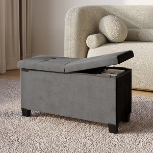 StorageBud Storage Ottoman for Bedroom End of Bed, Velvet Storage Bench, Large Storage Ottoman Bench, Entryway Bench with Storage - 1 of 4
