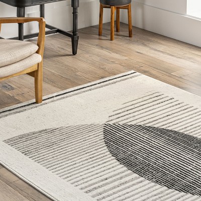 Reversible Eclipse Pattern 4' x 6' Gray Synthetic Area Rug