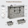 Farmhouse 4 Drawer Dresser for Bedroom, 45" Wood Dressers with Sliding Barn Doors, TV Stand with Large Drawers & Bar Handles - 2 of 4