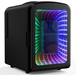 ZAFRO Mini Compact Refrigerator with Gaming Light, 4L Capacity/6 Cans Portable Mini Fridge, for Bedroom,Car,Office and Dorm,White - 1 of 4