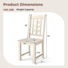 Costway Dining Chair Set of 2/4 with Rubber Wood Frame & Leaf-shape High Back for Kitchen Brown/Black/Cream White - 3 of 4