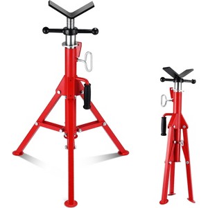 V Head Pipe Stand 1/8"-12", Adjustable Height 28"-52", Pipe Jack Stands 2500 LBS, Portable Folding Pipe Stands for Welding, Automotive, Construction - 1 of 4