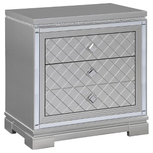 Coaster,Eleanor Rectangular 2-drawer Nightstand Metallic - 1 of 4
