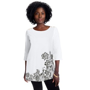 Jessica London Stretch Cotton Boatneck Tunic - 1 of 4