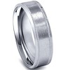 Pompeii3 6MM Flat Brushed Platinum Mens Wedding Band Comfort Fit Ring - 2 of 3