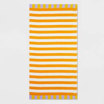 Striped Beach Towel Orange/Yellow - Sun Squad™