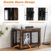 38" Heavy Duty Dog Crate, Wooden Dog Crate With Flip-up Opening, Metal Frame, 2 Lockable Wheels, Front And Side Doors - 2 of 4