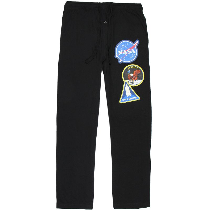 NASA Apollo 11 Space Shuttle Patches Mens' Lounge Sleep Pajama Pants, 1 of 4