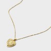 14K Gold Dipped Heart Charm Initial Necklace - A New Day™ Gold - 4 of 4