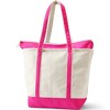 Lands' End Zip Top Long Handle Canvas Tote Bag - 3 of 4