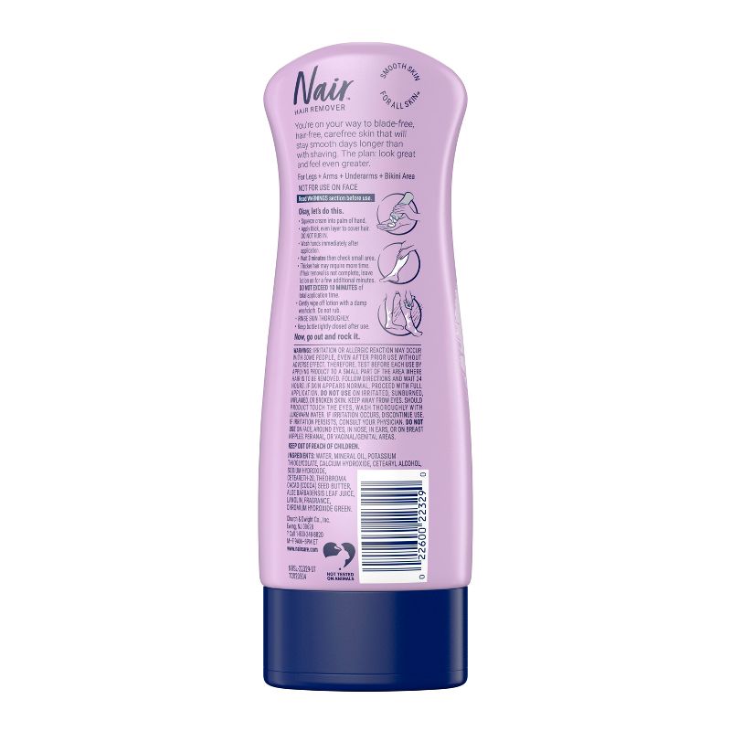 Nair Hair Removal Body Cream, Aloe and Water Lily - 9.0oz, 3 of 12