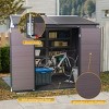 Outdoor Backyard Storage Shed, Storage Shed with Floor and Windows and Lockable Door, Resin Storage Shed with Steel Frame-Coolbibila - 2 of 4
