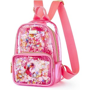 Packed Party Pink Mini Clear Confetti Backpack Women's Small Fashion Shoulder Bag; Great for Ladies at Work, Travel, and the Beach - 1 of 4