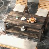 Farmhouse Two-Tier Coffee Table - 41.14" Rustic Design, X-Shaped Metal Frame, MDF Top, Double Storage Shelves, Living Room Center Table - 4 of 4