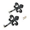 Unique Bargains Curtain Holdbacks Flower Hooks Zinc Alloy 3.74"x2.36" 1 Pair - 4 of 4