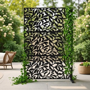 Freestanding Outdoor Privacy Screen,  Metal Decorative Privacy Screen Panels, for Climbing Plants, Ideal for Patio, Balcony, Deck - 1 of 4