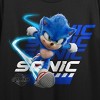 Sonic 3 Movie Sonic Running Repeat Text Women's Black Crew Neck Short Sleeve Crop Top - 2 of 3