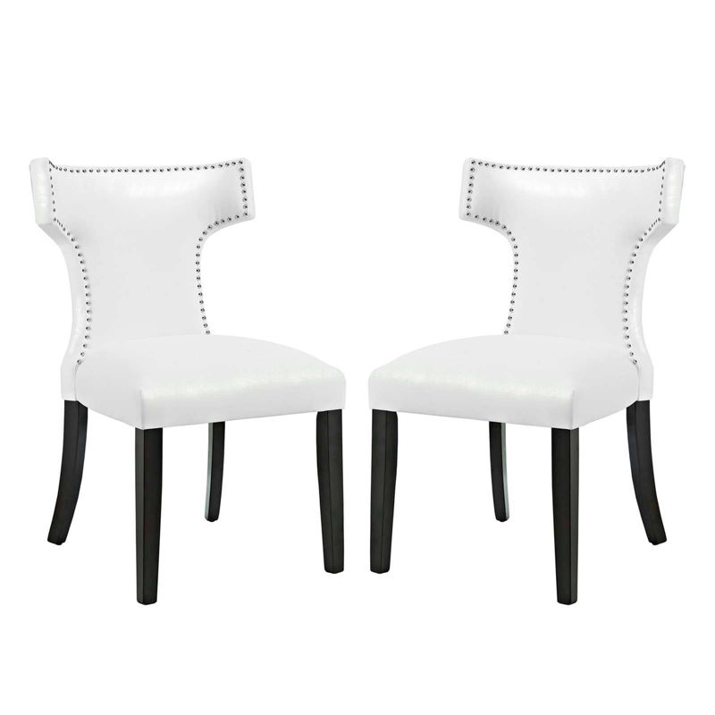 Set of 2 Curve Dining Chair Vinyl - Modway, 3 of 8
