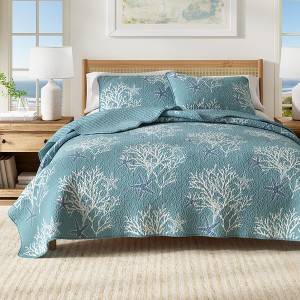 Coastal Beach Reversible Quilt Set With Shams - Great Bay Home - 1 of 4