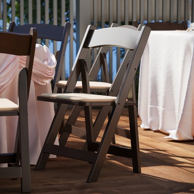 Elegant Chocolate Folding Chair with Detachable Vinyl Seat