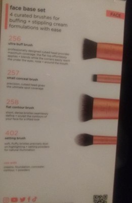 Real Techniques Face Base Makeup Brush Kit, 4 Piece Set