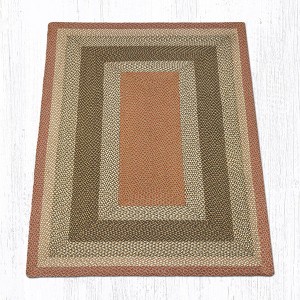 Earth Rugs Olive/ Burgundy/ Gray Oblong Braided Jute Rug – Rustic Farmhouse Handcrafted Accent Rug for Kitchen or Hallway - 1 of 1