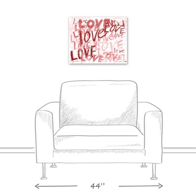 Love Graffiti Red and Pink Canvas Wall Art 20 x 16
